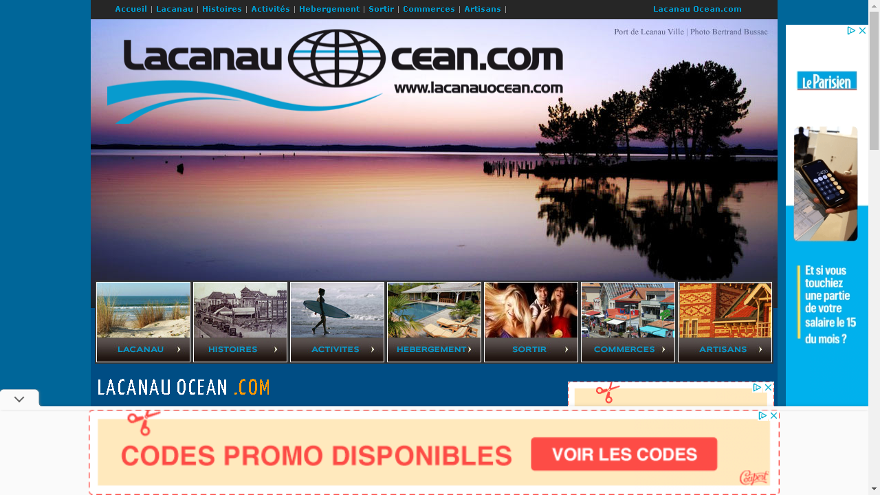 Capture d'écran de http://www.lacanauocean.com/